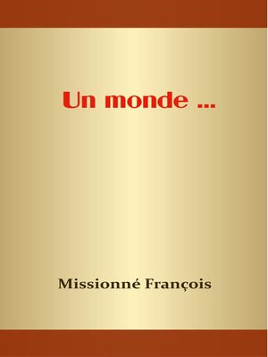 cover image of Un monde ...